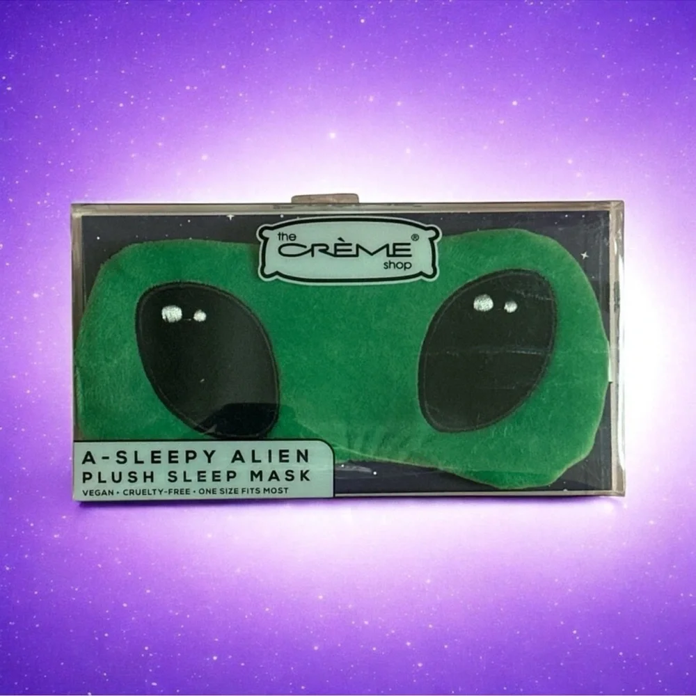 The Crème Shop Green Alien Plush Sleep Mask, NIB